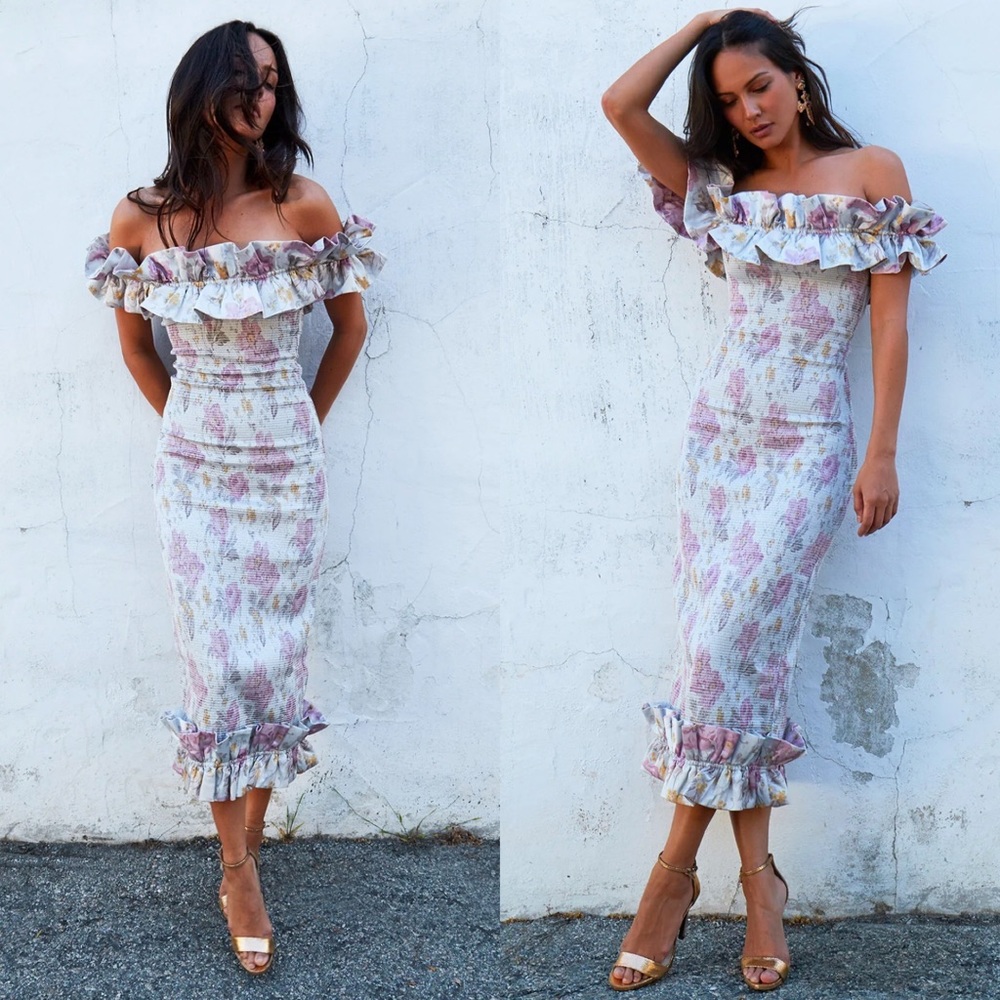 V. Chapman The Lilac Dress in Purple Floral in Size 00